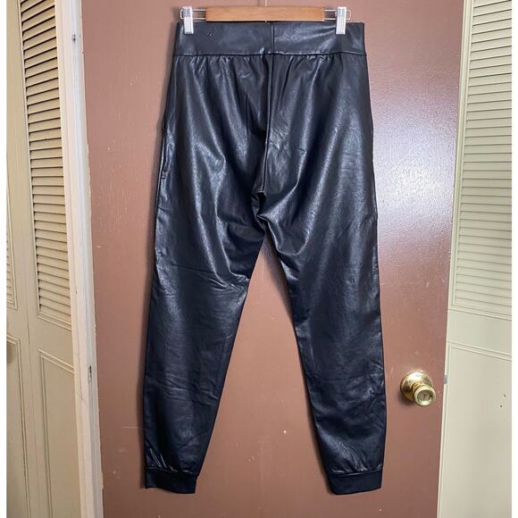 Commando Sz M Revolve Faux Leather Jogger Stretch Waist Pockets Edgy Rockabilly - Picture 11 of 12